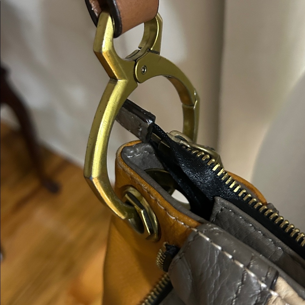 orYANY Elegant Leather Tan and Brown Bag - Picture 7 of 10